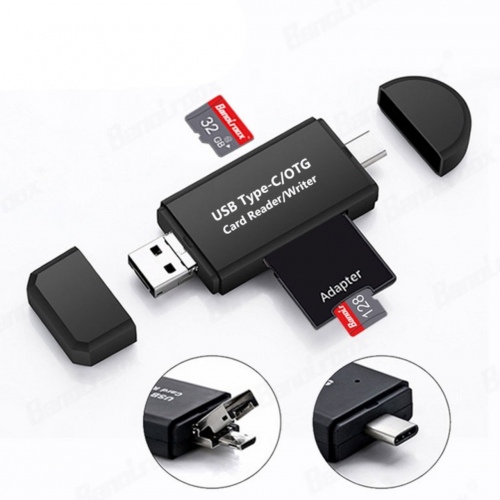 Convertidor Micro USB OTG a USB 2.0 Adapter SD Card Reader