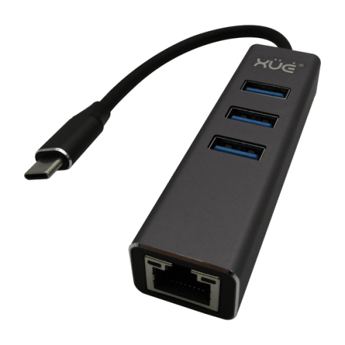 Convertidor USB-C 3.1 a Ethernet Gigabit USB 3.0 HUB (Mac OS 10) Negro marca XUE®